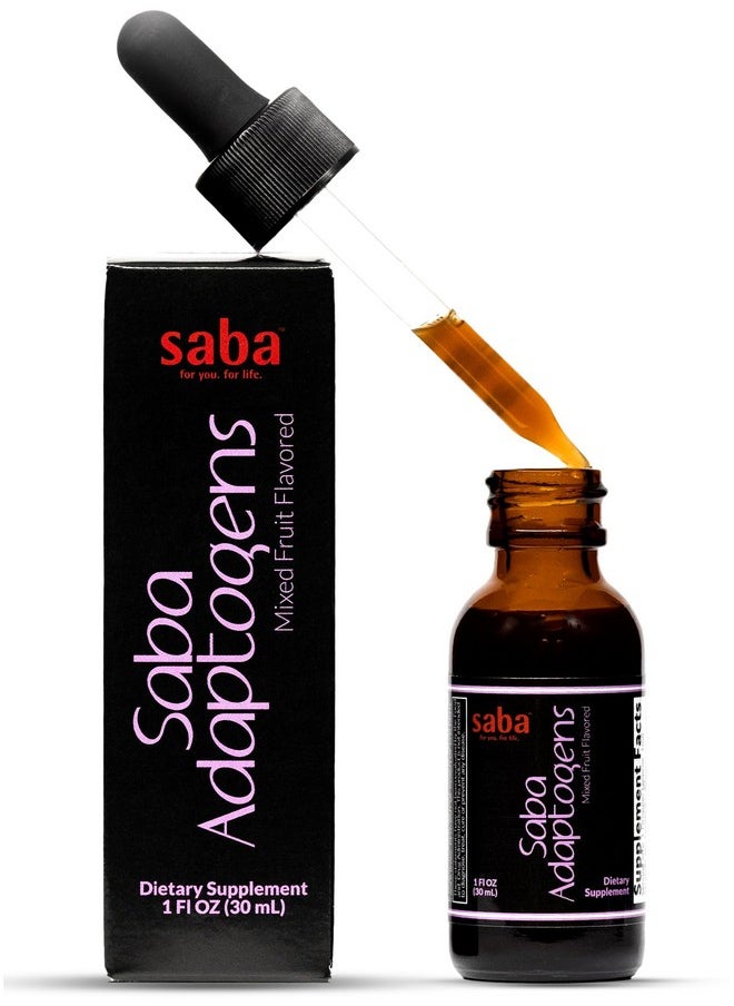 Saba Kombucha Saba Adaptogens - Super Concentrated - Eleuthero, Ginger, Rhodiola, Ginseng, Mushroom, Ginko, Acai - Supports Immune Response, Mood, Mental Performance & Fatigue -30 Servings  - Image 1