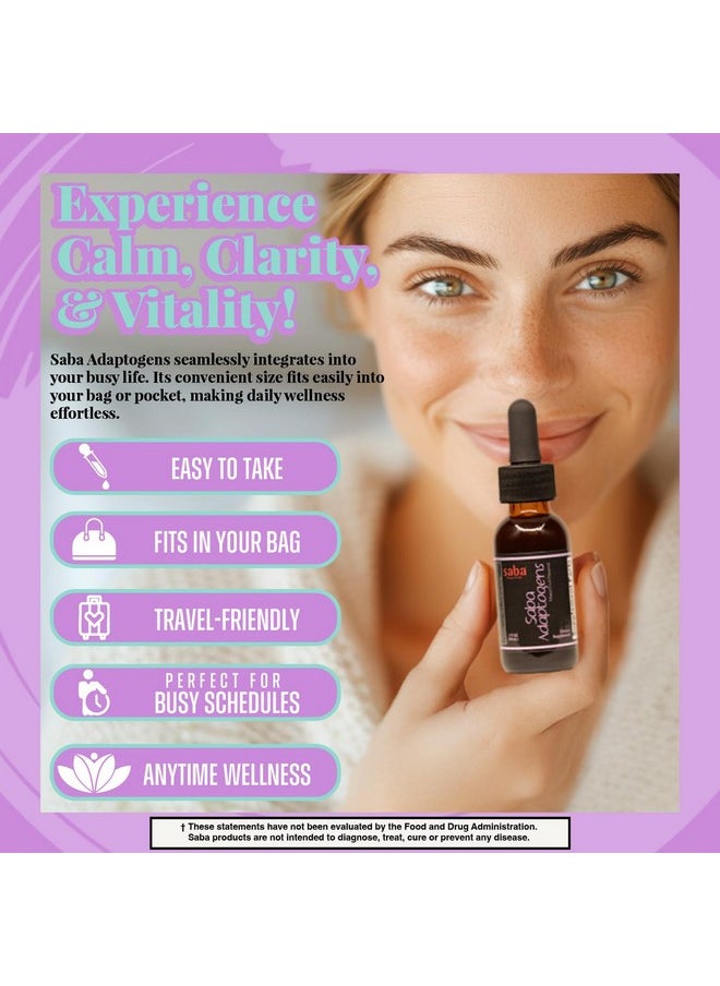 Saba Kombucha Saba Adaptogens - Super Concentrated - Eleuthero, Ginger, Rhodiola, Ginseng, Mushroom, Ginko, Acai - Supports Immune Response, Mood, Mental Performance & Fatigue -30 Servings  - Image 5