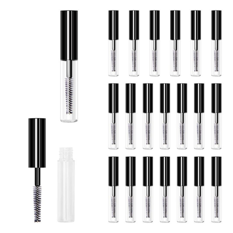 AHIER 20 pcs 4ML Reusable Empty Bottle Tube Container for Eyelash Growth OilMascara with Brush for Home and Travel 20p