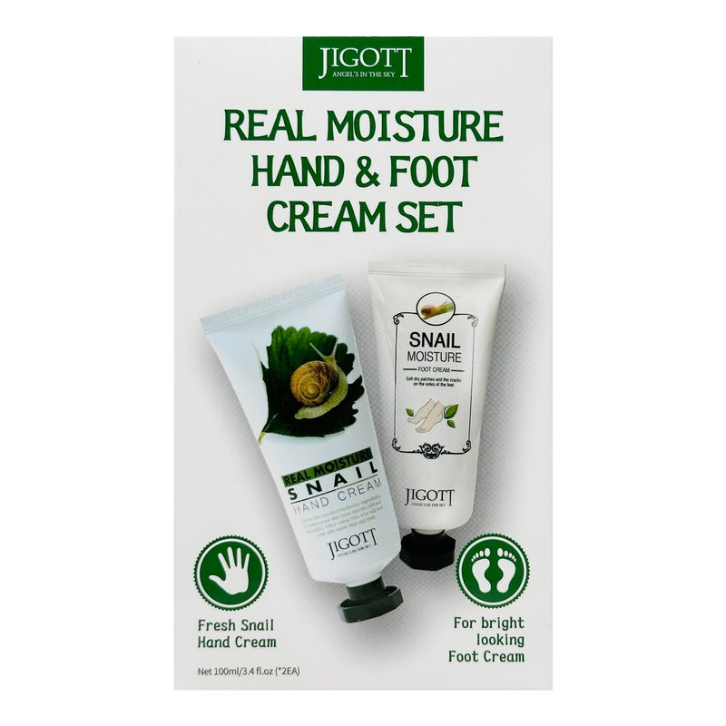Real Moisture Snail Hand  Foot Cream Set 34 FL OZ100ml Each