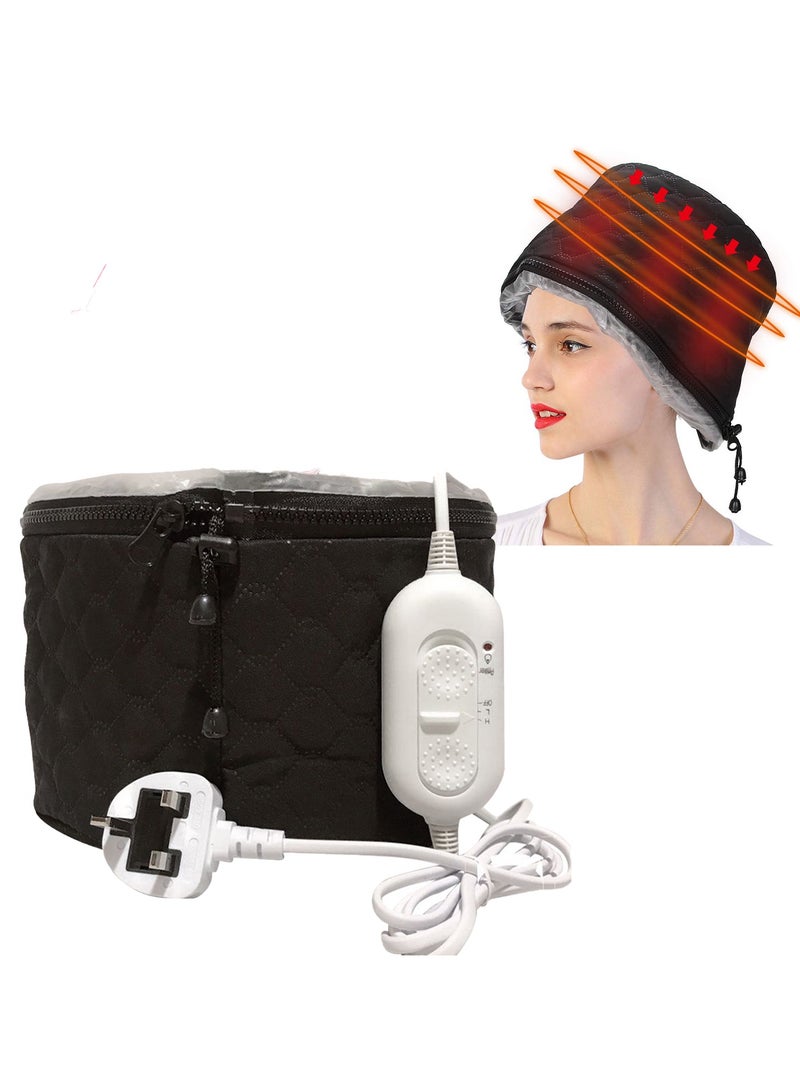 Generic Deep conditioning heating cap, black adjustable brim fur heat-treated cap with over temperature protection  - Image 1