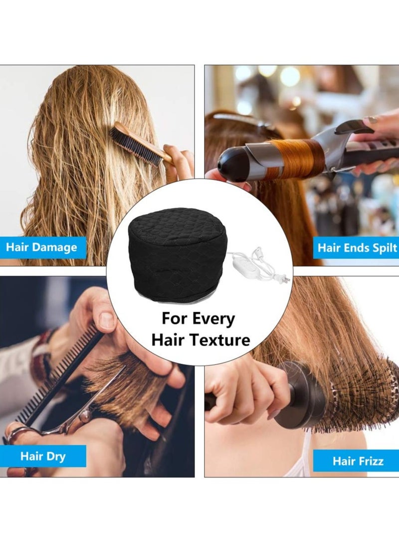 Generic Deep conditioning heating cap, black adjustable brim fur heat-treated cap with over temperature protection  - Image 3