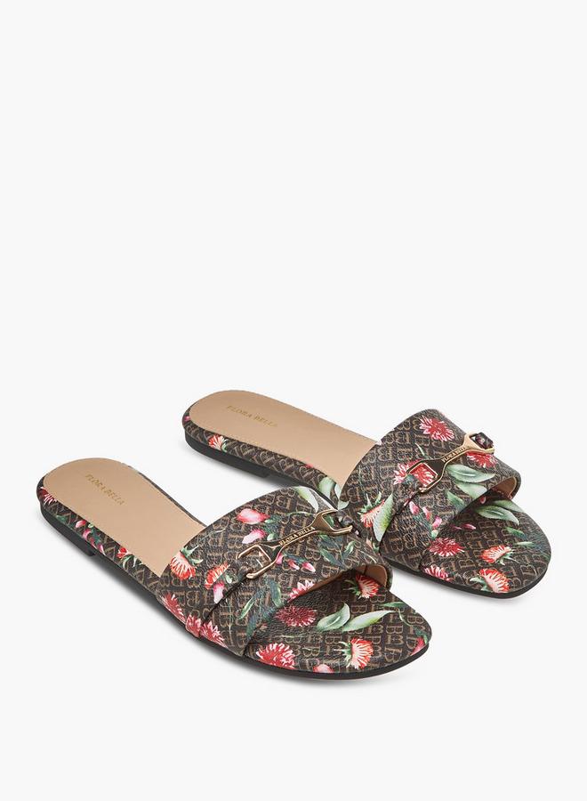 Flora Bella By Shoexpress Women Monogram Print Sandals - Image 2