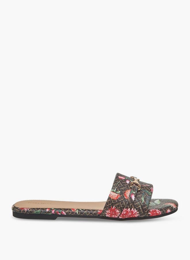 Flora Bella By Shoexpress Women Monogram Print Sandals - Image 3
