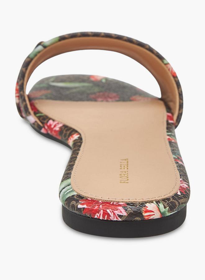 Flora Bella By Shoexpress Women Monogram Print Sandals - Image 5
