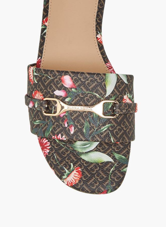 Flora Bella By Shoexpress Women Monogram Print Sandals - Image 4