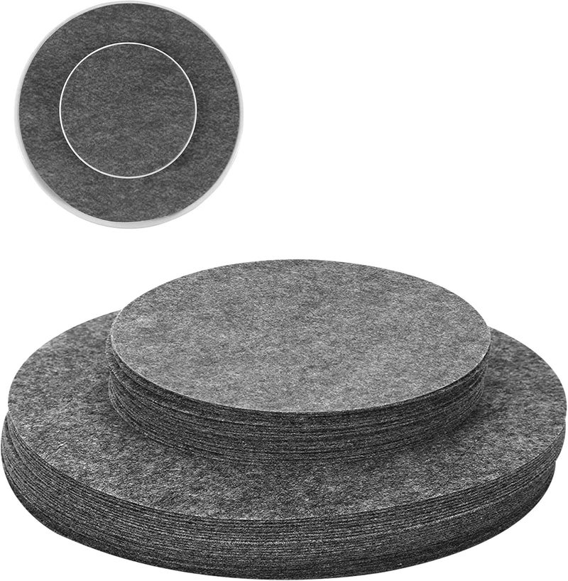 Ohiyoo 50 Pcs Plate Separators Storage 98  59  2 Different Size Soft Felt Plate Dividers Round Plate Protectors China Dish Storage Protectors Pads Dish Protectors Storage Gray - Image 1