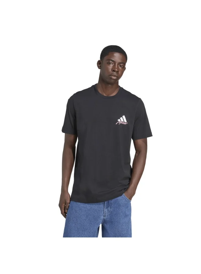 Adidas Adidas Messi Icon G T Black Graphic Tee (Short Sleeve) T-Shirts For Men