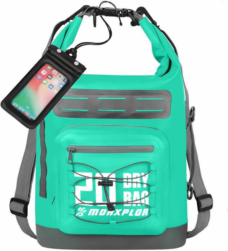MORXPLOR Dry Bag Waterproof,5L/10L/20L/30L/40L/55L Roll Top Dry Bag Backpack with WaterProof Phone Case for Swim,Kayak - Image 1