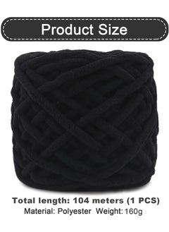 MileMelo 2-Piece Knitting Wool Yarn,Knitting Yarn Coarse Yarn for Crochet, Soft Chunky Yarn for Projects Making Plush Balls Handmade Bags Sweaters Shoes Hats Blankets Scarves Black  - Image 2