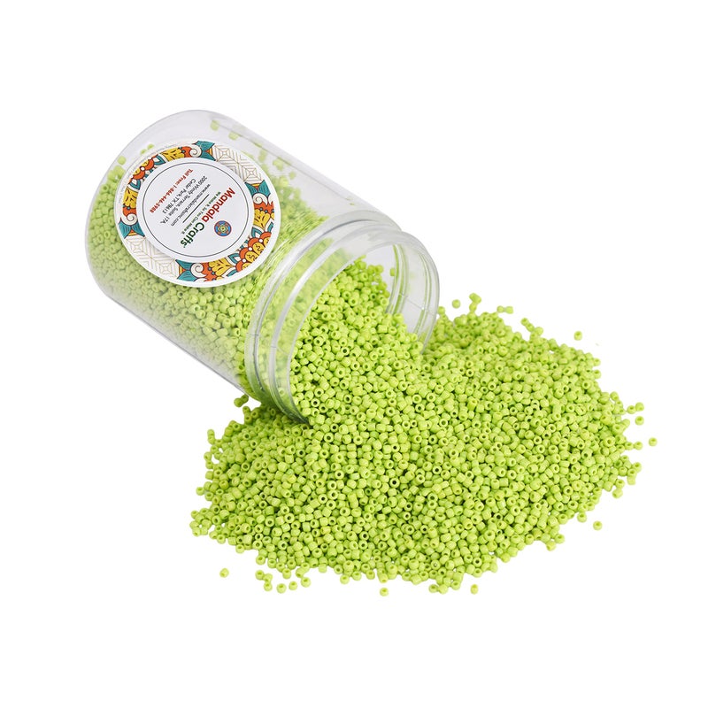 Mandala Crafts 110 Glass Seed Beads for Beadwork 13000 Pcs 2mm Lime Green Round Small Rocaille Beads for Jewelry Making Necklace Bracelet Earring Craft Supplies - Image 3