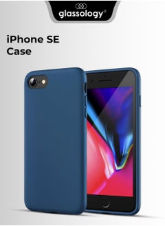 glassology iPhone SE 2020 Case/iPhone 8/7 Case [Scratch-Resistant] [Yellowing-Resistant] [Flexible TPU Bumper Frame] Shock-Absorbing Protective Blue  - Image 1
