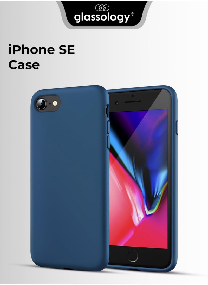 glassology iPhone SE 2020 Case/iPhone 8/7 Case [Scratch-Resistant] [Yellowing-Resistant] [Flexible TPU Bumper Frame] Shock-Absorbing Protective Blue  - Image 1