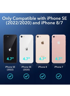 glassology iPhone SE 2020 Case/iPhone 8/7 Case [Scratch-Resistant] [Yellowing-Resistant] [Flexible TPU Bumper Frame] Shock-Absorbing Protective Blue  - Image 3