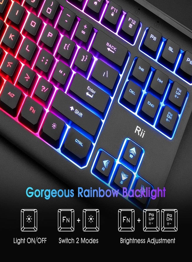 Rii Primer RGB Gaming Keyboard RK104,Backlight Keyboard,Small Compact 87 Keys Computer Keyboard for Windows PC Laptop Desktop - Image 4