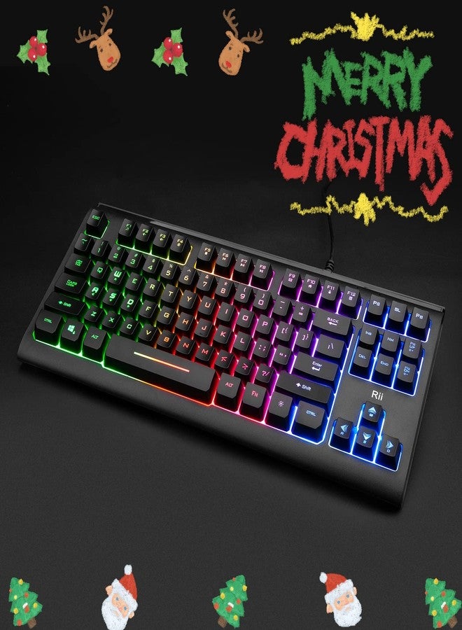 Rii Primer RGB Gaming Keyboard RK104,Backlight Keyboard,Small Compact 87 Keys Computer Keyboard for Windows PC Laptop Desktop - Image 2