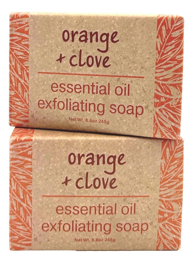 Greenwich Bay Trading Co., Orange and Clove Essential Oil Exfoliating Bath Bar Soap, Set of 2, 8.6 Ounces Each - Image 1