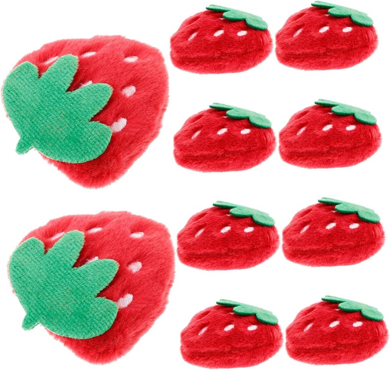 Kisangel 10pcs Cute Strawberry Sew On Patches Plush Red Appliques for Clothing Bags and DIY Crafts for Boys and Girls Fashion and Creative Projects - Image 1