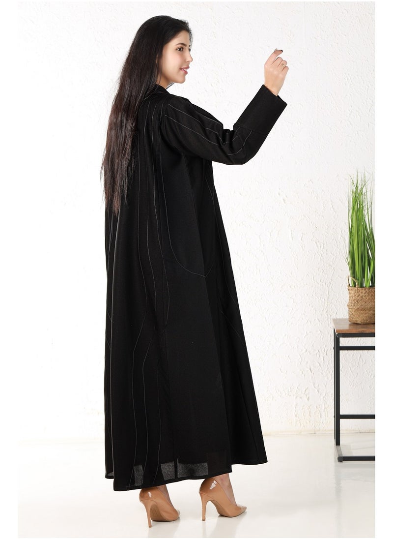 Black abaya decorated with white threads - pzsku/Z308157DC16C34486F722Z/45/_/1708957812/e5e2bfa1-371f-402f-a9d9-6a5d93c1858b