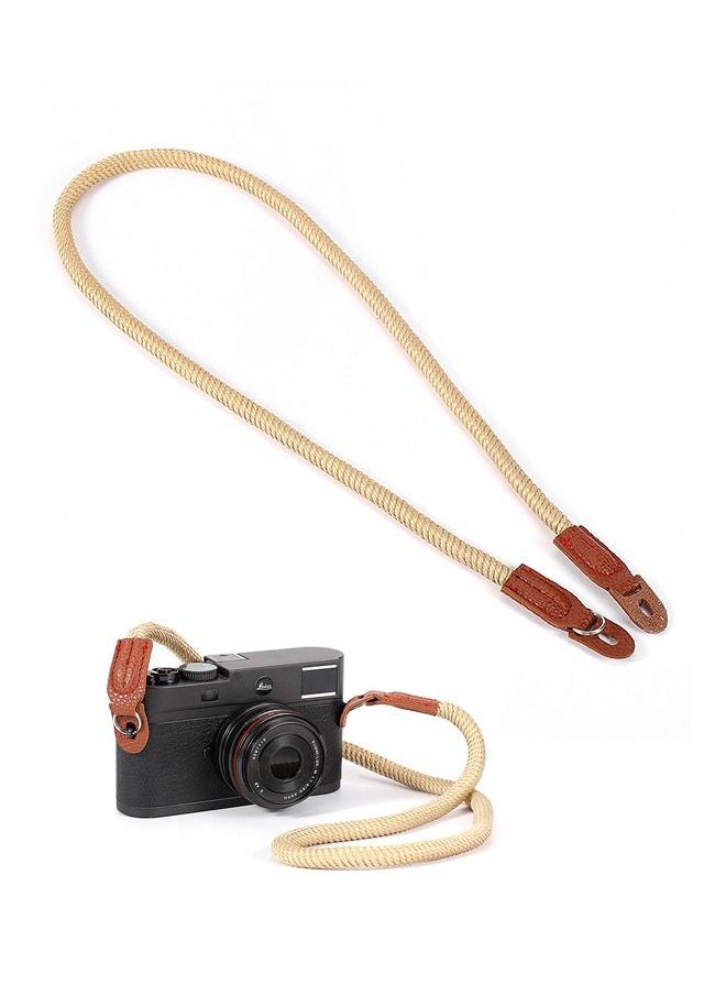 Camera Carrying to Weave Wrist Strap, Adjustable Leather Nylon Camera Storage Safety Handstrap, Shock Absorbing Camera Shoulder Strap (Off White)