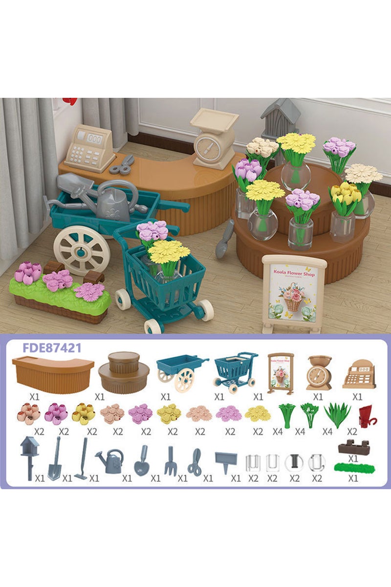 FDE87421 1/12 Dollhouse Furniture Living Bedroom Kitchen Bathroom Set Forest Animal Family Miniature