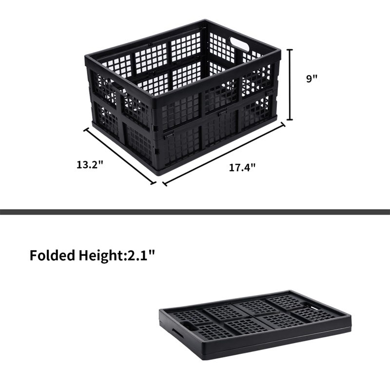 Aebeky 3-Pack Plastic Collapsible Storage Crates-30L,Foldable Plastic Crates for Storage (Black) - Image 3