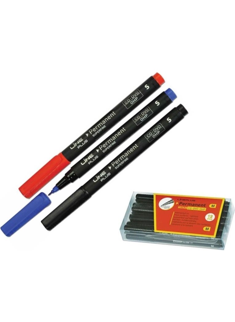 lineplus Acetate Pen -S- Black 12LI Pack 0,4mm 