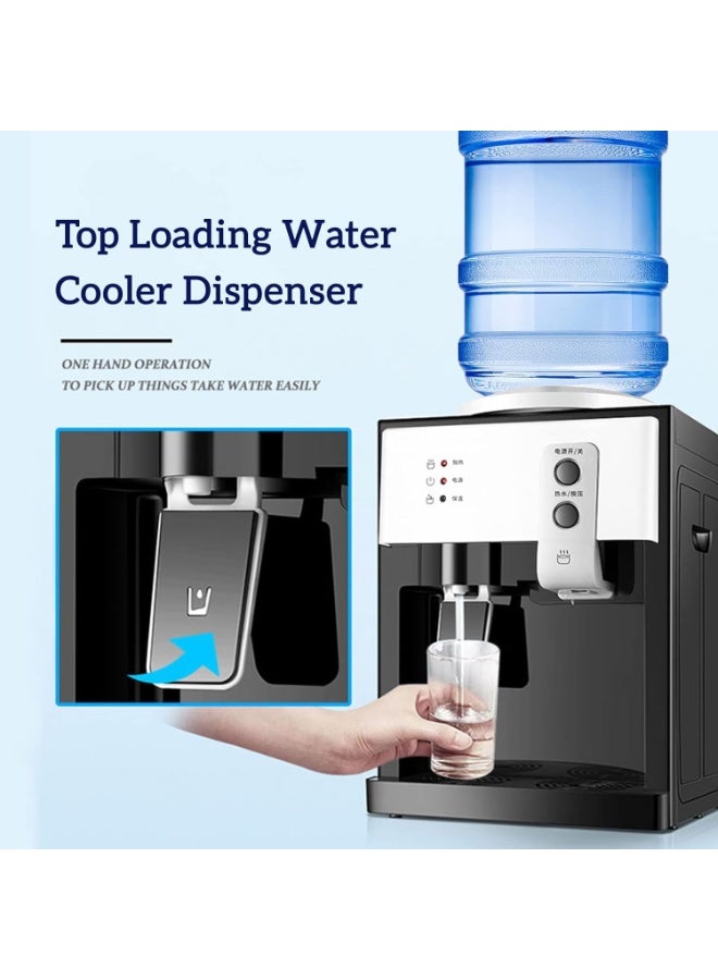 HUA Electric Water Dispenser, Top Loading Water Cooler for 4.5-18.9L, 3 Temperature Settings Room Temperature Water Cold Hot Water Dispenser,550W Antibacterial Food-Grade Stainless Steel Inner Tank Bedside Water Dispenser for Home, Office, Dormitory Use - Image 4