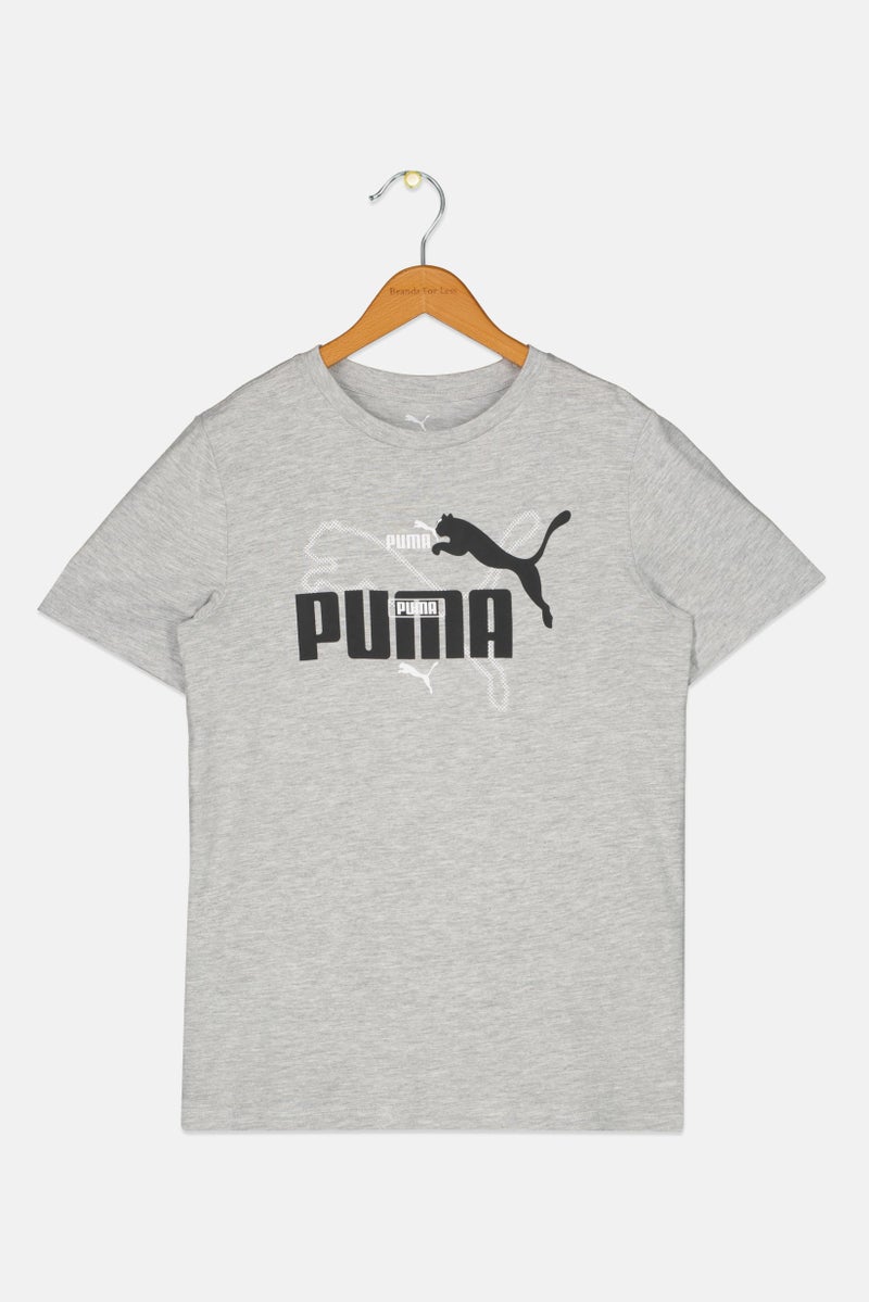 PUMA Kids Boy Sportswear Fit Short Sleeve Outdoor T-Shirt, Grey - Image 3