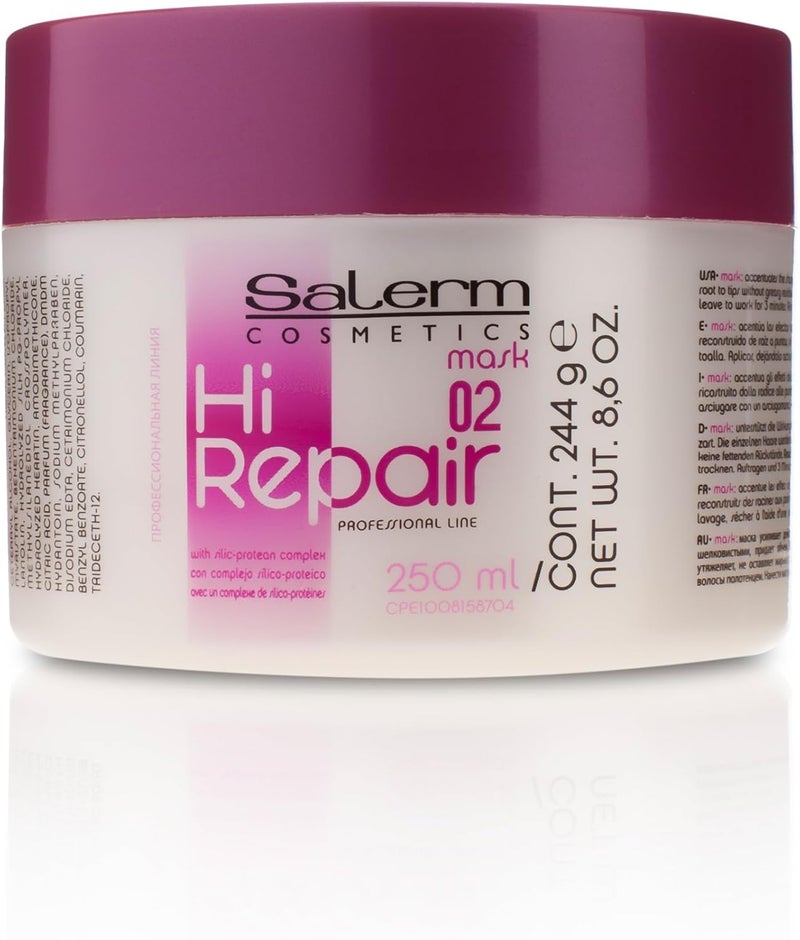 Salerm Cosmetics Hi Repair Hair Mask 250ml - Professional Hair Treatment - Image 1