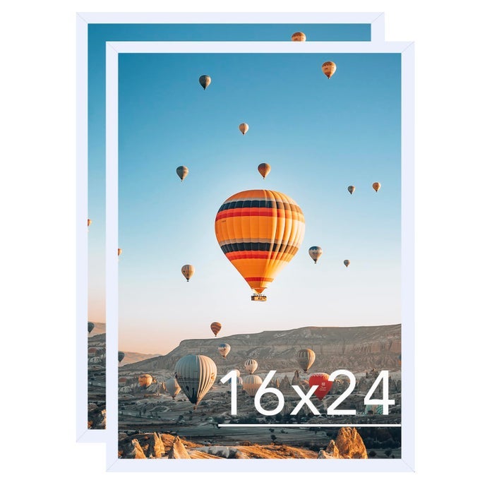 16X24 PICTURE FRAME SET OF 2 WHITE FOR POSTER PHOTO PICTURE AND 40X60 CM CANVAS HORIZONTAL AND VERTICAL FORMATS FOR WALL HANGING 16 X 24 WALL GALLERY POSTER PHOTO FRAME2 PACK WHITE