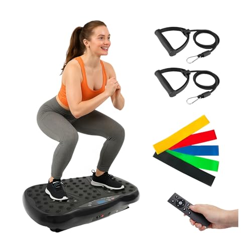 ALSO GO Vibration Plate Exercise Machine, 120-Level & 3 Workout Modes Vibration Board for Weight Loss/Lymphatic Drainage, 400lbs Capacity with Resistance Bands, Full Body Platform for Home Fitness - Image 1