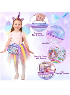YelaJoy Kids Makeup Kit for Girls, Unicorn Makeup Set, Real Washable Make up Kit for Little Girl Princess Toddler Makeup for Kid Birthday Gifts Unicorn Toys for Girls  - Image 3