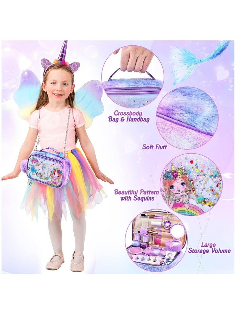 YelaJoy Kids Makeup Kit for Girls, Unicorn Makeup Set, Real Washable Make up Kit for Little Girl Princess Toddler Makeup for Kid Birthday Gifts Unicorn Toys for Girls  - Image 3