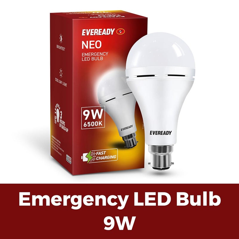 Eveready 9W Emergency Inverter LED Bulb, Cool Day Light (6500K), Rechargeable Bulb with 3 Hours Backup, Ideal for Powercuts, Energy Efficient, B22 Base, Pack of 1 - Image 2