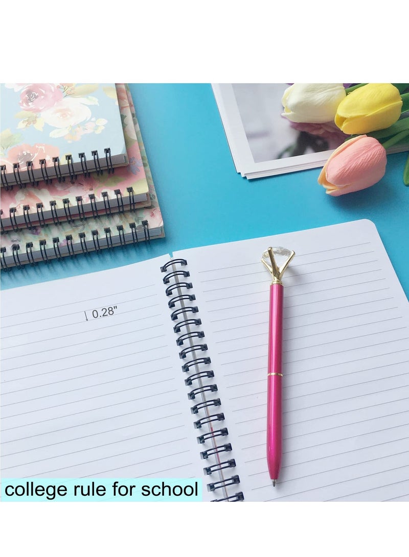 Generic Spiral Notebooks for Women, 4 Pack Cute journals 6 × 8 Inch, A5 Size Hardcover Flower Notebooks School Supplies, College Ruled, Inner Pocket, 80 Sheets/160 Pages  - Image 3