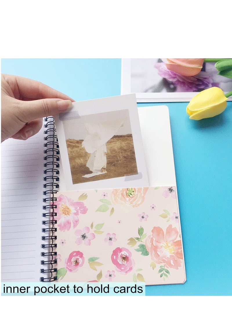 Generic Spiral Notebooks for Women, 4 Pack Cute journals 6 × 8 Inch, A5 Size Hardcover Flower Notebooks School Supplies, College Ruled, Inner Pocket, 80 Sheets/160 Pages  - Image 2