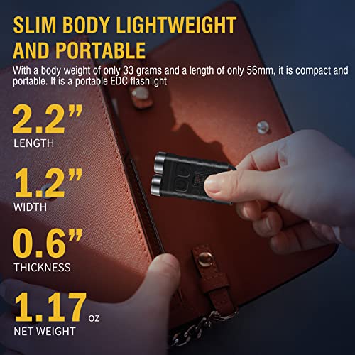 BORUIT V3 Small Powerful EDC Flashlight with Red UV Blue Light,High Lumens 900LM USB-C Rechargeable Mini Pocket Keychain Flashlight-12 Modes,IP65 Waterproof,Tail Magnet(Black) - Image 3