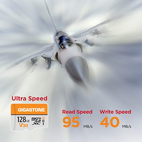 GIGASTONE 128GB Micro SD Card 2Pack A1 V30 4K Video Recording Compatible with Security Camera Dash cam Drone 95MBs MicroSDXC Memory Card UHSI Class 10 with 2 SD Adapter - Image 3
