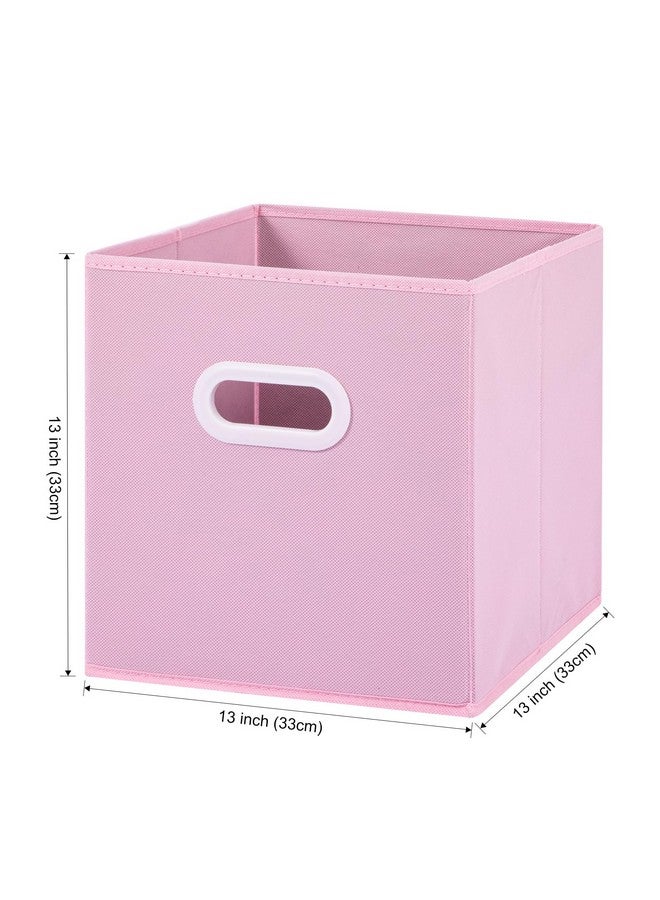 Stero Fabric Storage Cubes Bins, 13 inch Fun Colored Foldable Storage Baskets with Dual Plastic Handle for Home, Kids Room, Closet and Toys Organization, Multi Colored, Set of 6 - Image 2