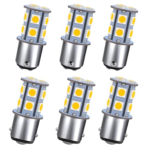 GRV Ba15d 1142 1076 13-5050SMD Cool White LED Bulb AC/DC12V-24V RV Light Bulbs Interior,Replacement for 12Volt Turn Single Light Bulb,Travel Trailer,Boat Lights,Camper Light Bulbs (Pack of 6) - Image 1