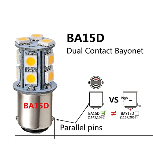 GRV Ba15d 1142 1076 13-5050SMD Cool White LED Bulb AC/DC12V-24V RV Light Bulbs Interior,Replacement for 12Volt Turn Single Light Bulb,Travel Trailer,Boat Lights,Camper Light Bulbs (Pack of 6) - Image 2