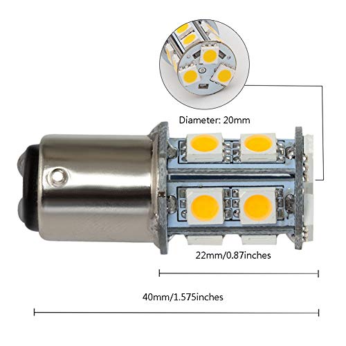 GRV Ba15d 1142 1076 13-5050SMD Cool White LED Bulb AC/DC12V-24V RV Light Bulbs Interior,Replacement for 12Volt Turn Single Light Bulb,Travel Trailer,Boat Lights,Camper Light Bulbs (Pack of 6) - Image 4