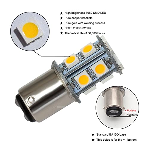 GRV Ba15d 1142 1076 13-5050SMD Cool White LED Bulb AC/DC12V-24V RV Light Bulbs Interior,Replacement for 12Volt Turn Single Light Bulb,Travel Trailer,Boat Lights,Camper Light Bulbs (Pack of 6) - Image 5