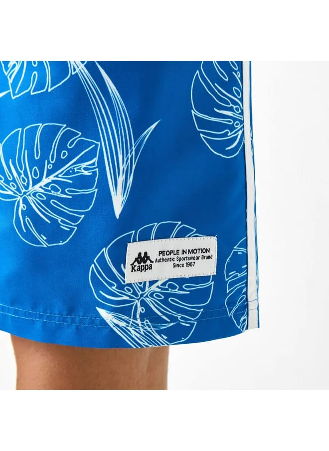 Kappa Kappa All-Over Print Swim Shorts with Drawstring Closure