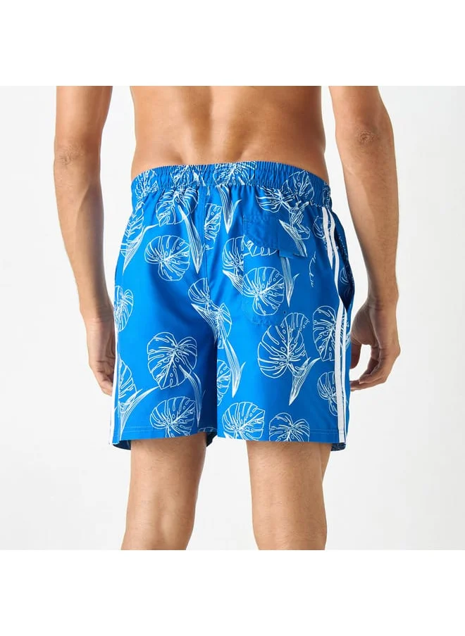 Kappa Kappa All-Over Print Swim Shorts with Drawstring Closure