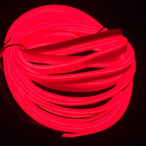 Automaze USB El Wire, 5M Neon Lights 5V with Fuse Protection for Automotive Car Interior Decoration with 6mm Sewing Edge (Orange) - Image 1