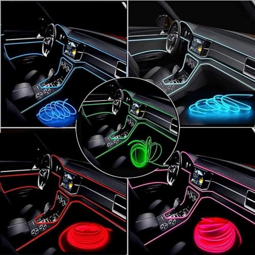 Automaze USB El Wire, 5M Neon Lights 5V with Fuse Protection for Automotive Car Interior Decoration with 6mm Sewing Edge (Orange) - Image 4