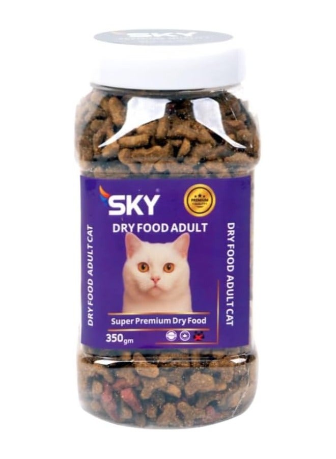 SKY Dry Food Adult Cats 350g - Premium Cat Food, Travel & Sample Pack, Supports Coat, Urinary Tract Health