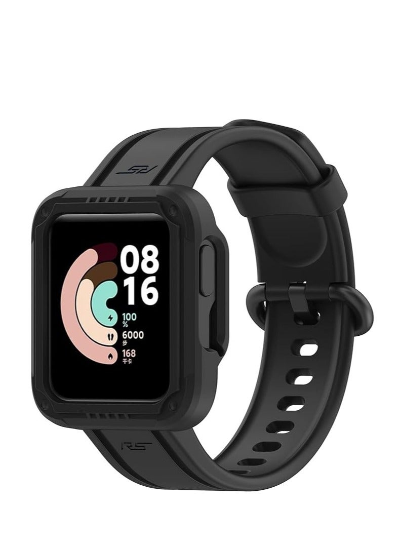 Replacement Wrist Bands Compatible with Xiaomi MI Watch Lite, Adjustable Soft Silicone Wrist Strap with Quick Release for Man Woman Compatible with Xiaomi MI Watch Lite 2 Black - Image 1